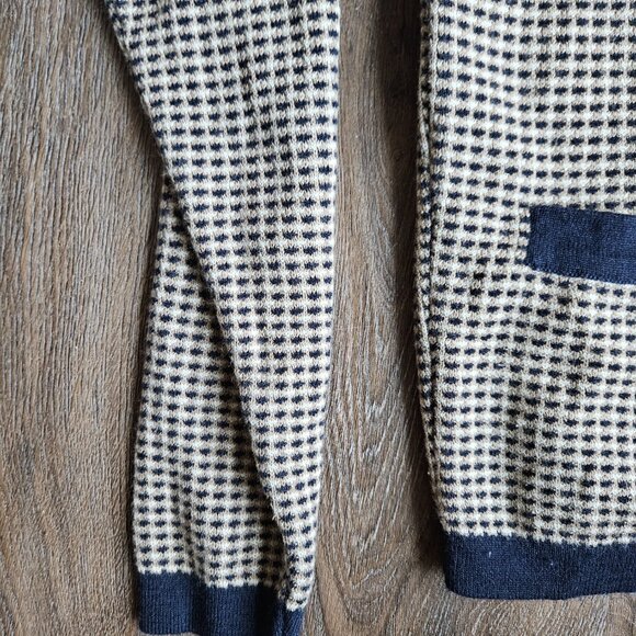 Vintage Christian Dior cardigan navy blue brown women's size small in very good - Picture 4 of 10